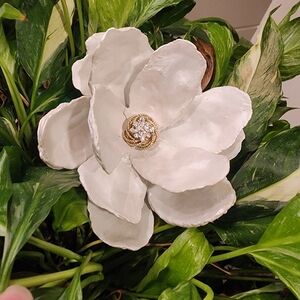 Handcrafted Oyster Shell Magnolia Flower